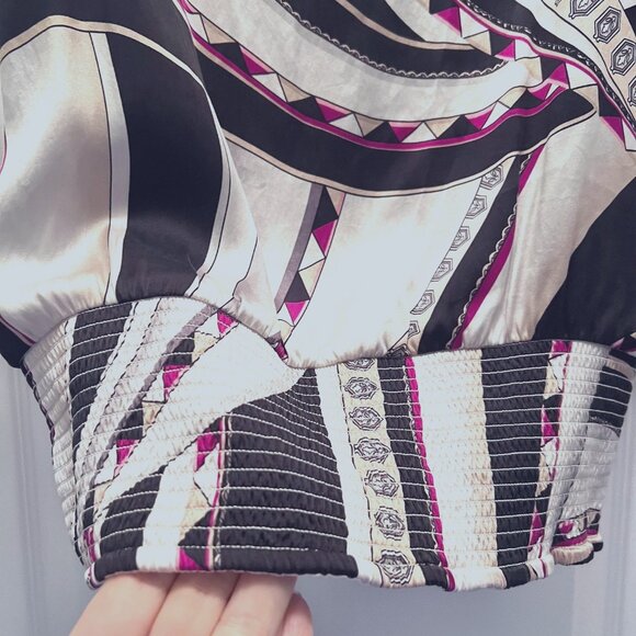 White House Black Market Silk Stretch Fitted Waist Cut Out Shoulder-Small-Short - Picture 11 of 15